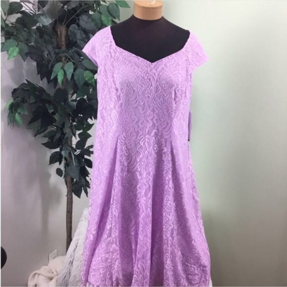 Suite 7 Fit and flare dress purple 14W Lace purple iris is the color